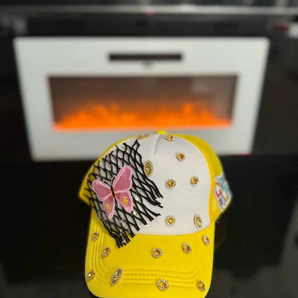 Charming Kids Hat with Butterfly and Ice Cream Design